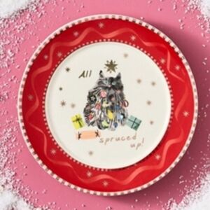 NWT Caroline Stoneware Holiday Dessert Plate